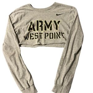 Nike Gray Army West Point Crop Top